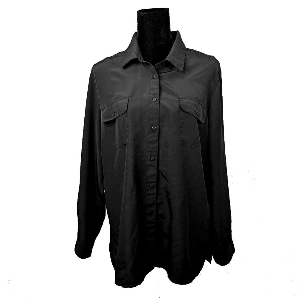 Elemenz Black Long-sleeve buttoned shirt with pockets Size XL